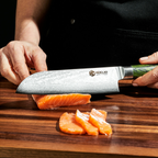 Damascus Steel Knife Set, 7-pc (Green)